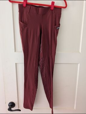 Kerrits Maroon Riding Tights with Grip Panels